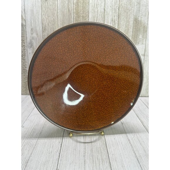 Vtg Mikasa Desert Breeze Brown Crackle Stoneware Soup Bowls MK132 8 5/8” Set 6 - Picture 2 of 9